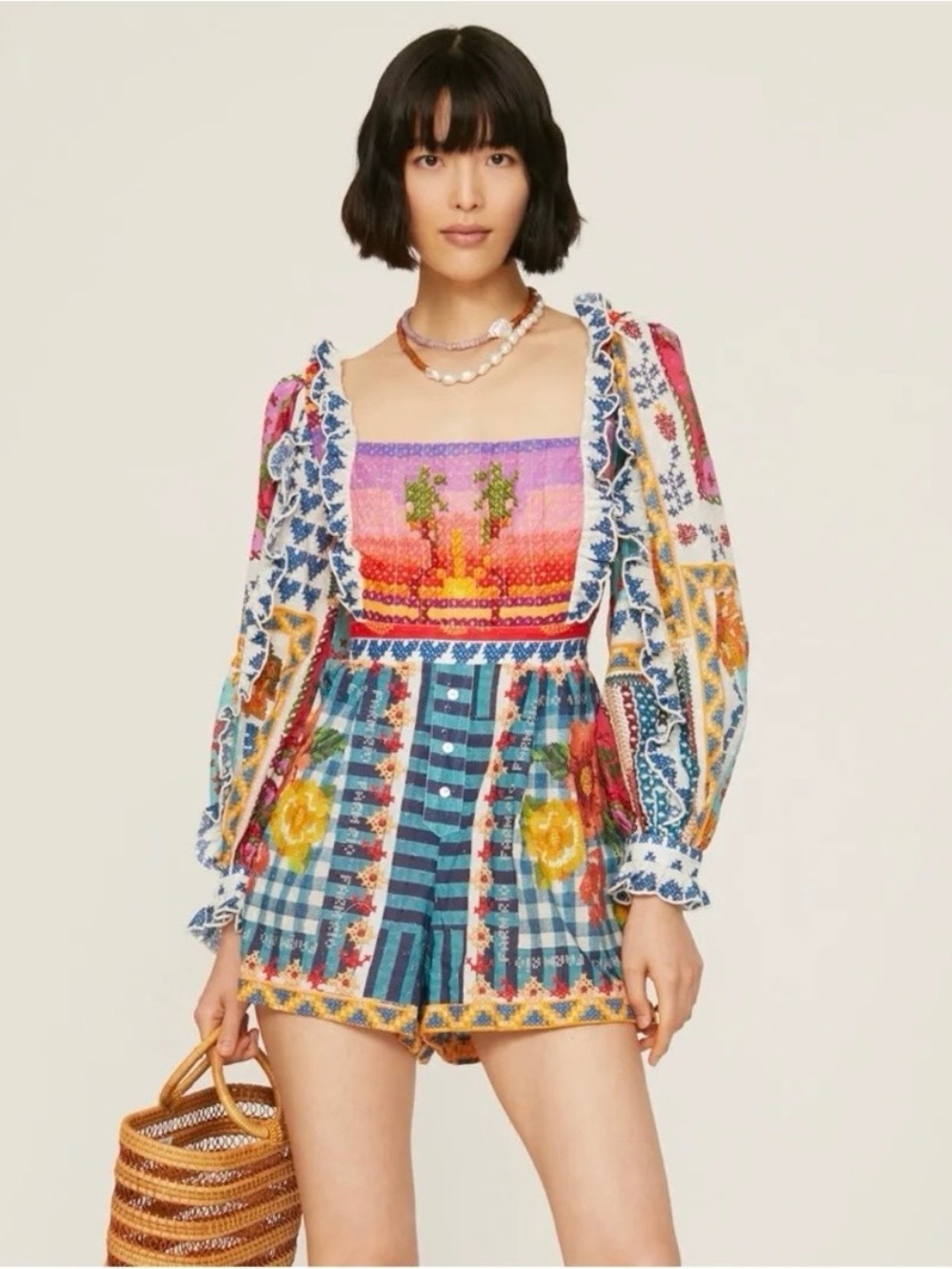 $230 FARM Rio Summer Vibe Romper Size
Small